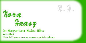 nora haasz business card